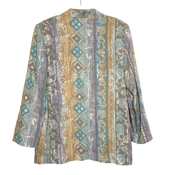 TONI GARMENT FOR CC MAGIC Abstract Floral Blazer One Button Multicolor Size L - Picture 2 of 6